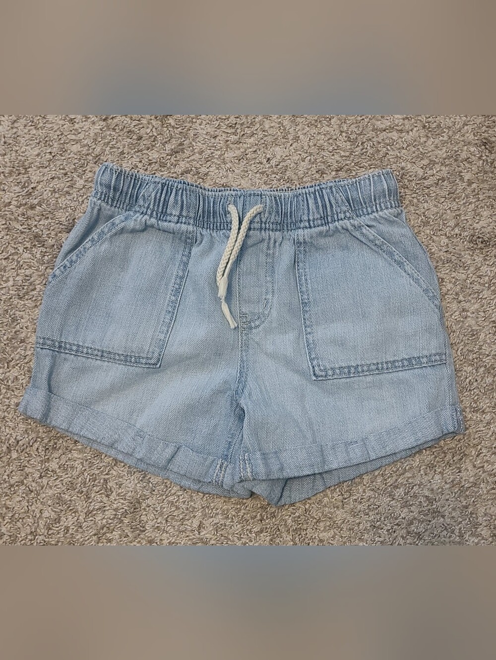 Girls Denim Drawstring Shorts